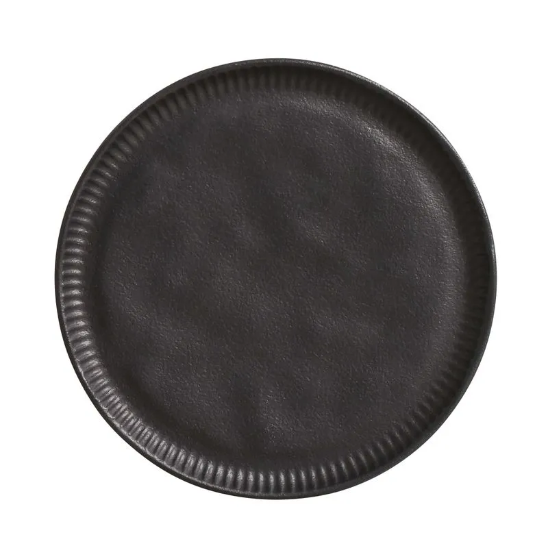 Prato de Sobremesa Linhas Preto Matte