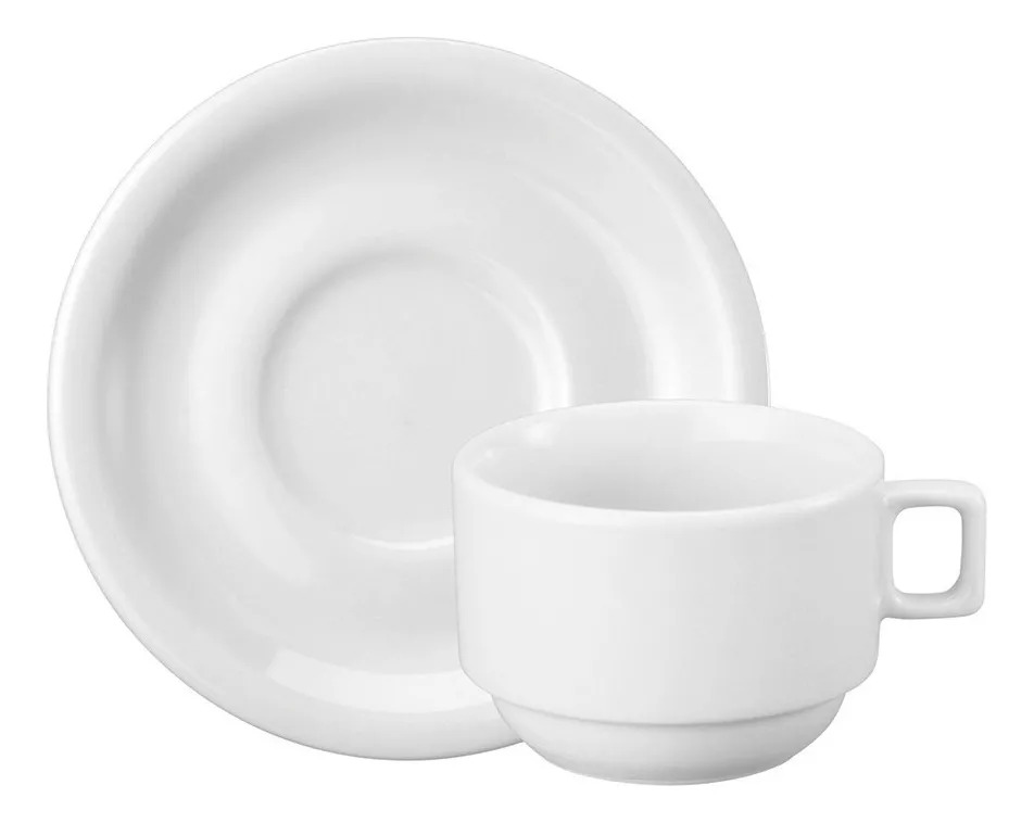 Xicara Chá C/ Pires Porcelana