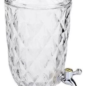 Suqueira Jarra De Vidro Cristal Suco 3 Litros Com Torneira