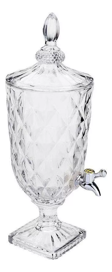 Suqueira Jarra De Vidro Cristal Suco 3 Litros Com Torneira