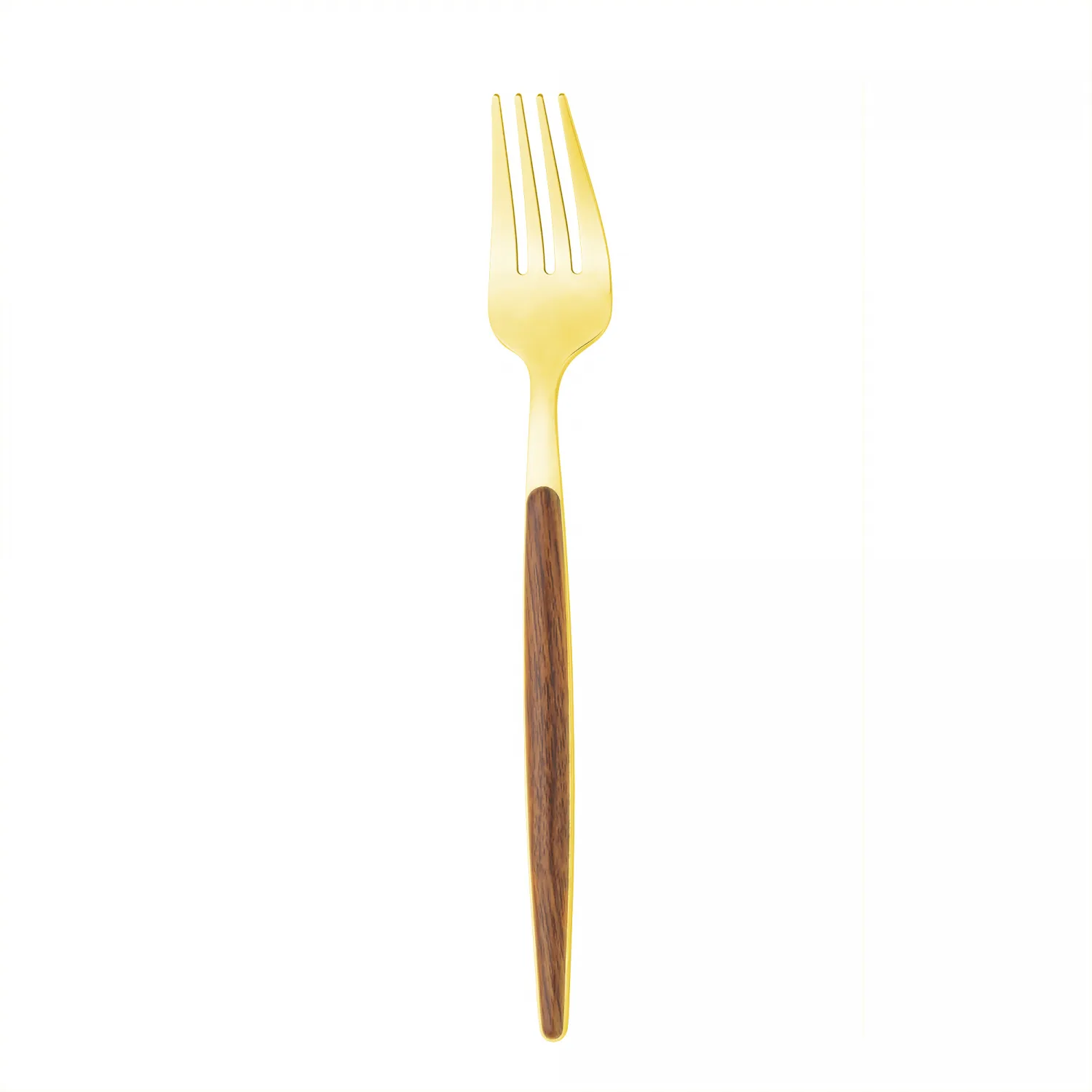 Garfo Estampa de Madeira Organic Dourado - Lyor